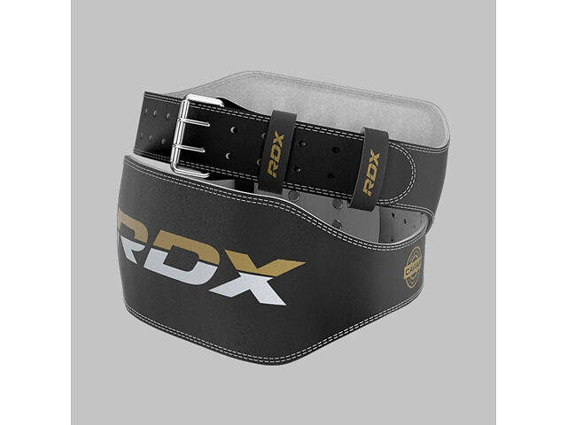 Пояс для важкої атлетики RDX 6 шкіряний Black Gold S - Фото 7