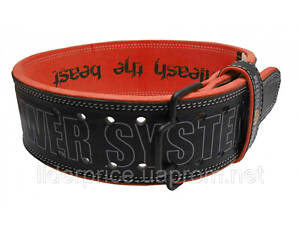 Пояс для тяжелой атлетики Power System PS-3830 Beast кожаный Black/Red M, Оригинал!