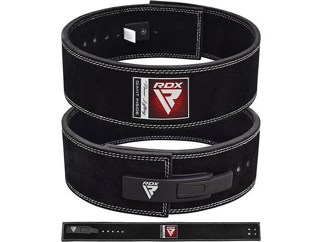 Пояс для важкої атлетики RDX 4 Pro Liver Buckle шкіряний Black Plus XL - Фото 1