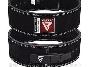 Пояс для важкої атлетики RDX 4 Pro Liver Buckle шкіряний Black Plus M, Оригінал!