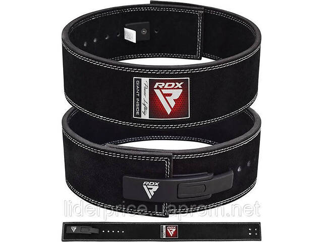 Пояс для важкої атлетики RDX 4 Pro Liver Buckle шкіряний Black Plus M, Оригінал! - Фото 1