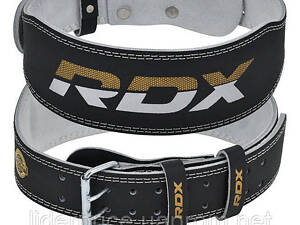 Пояс для важкої атлетики RDX 4 шкіряний Black Gold S, Оригінал!