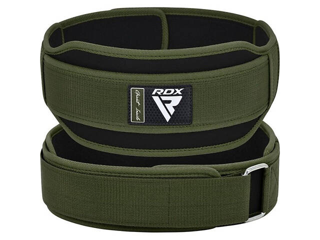 Пояс для важкої атлетики RDX RX5 Double Belt неопреновий Army Green S - Фото 1