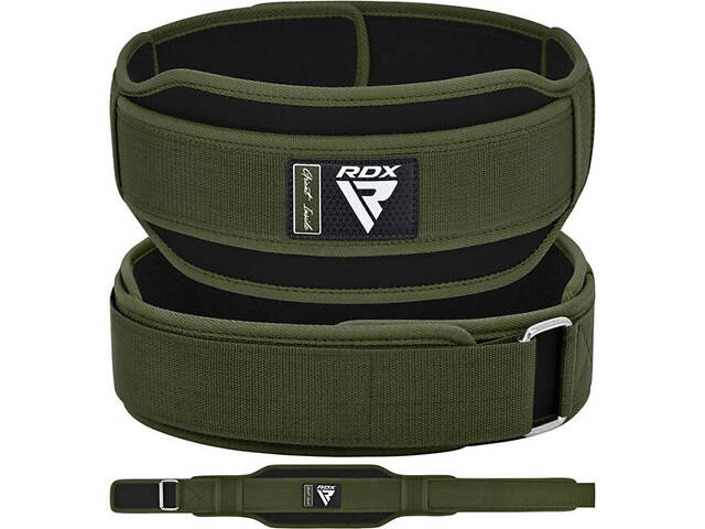 Пояс для важкої атлетики RDX RX5 Double Belt неопреновий Army Green S - Фото 2