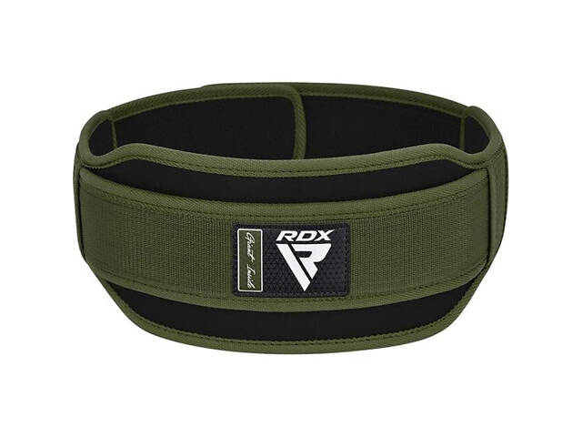 Пояс для важкої атлетики RDX RX5 Double Belt неопреновий Army Green S - Фото 3