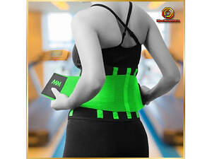 Пояс компресійний для і підтримки спини неопреновий MadMax MFA-277 Slimming belt Black/neon green розмір L