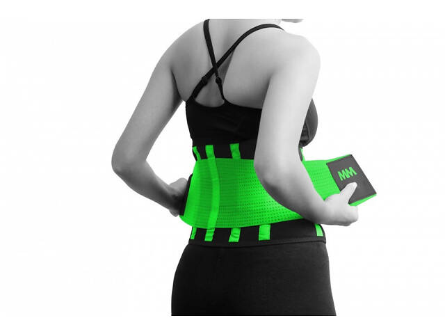 Пояс компрессионный для похудения и поддержки MadMax MFA-277 Slimming belt Black/neon green L