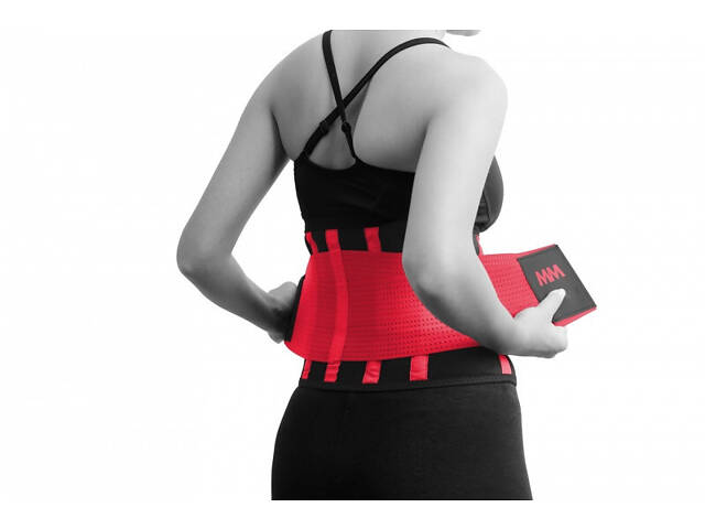 Пояс компрессионный для похудения и поддержки MadMax MFA-277 Slimming belt Black/rubine red L