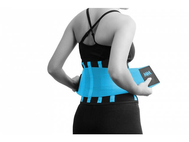 Пояс компрессионный для похудения и поддержки MadMax MFA-277 Slimming belt Black/turquoise L
