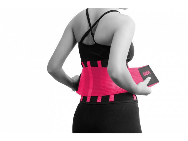 Пояс компрессионный для похудения и поддержки MadMax MFA-277 Slimming belt Black/neon pink L