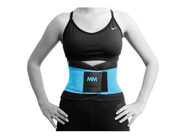 Пояс компресійний MadMax MFA-277 Slimming belt Black/turquoise M - Фото 1