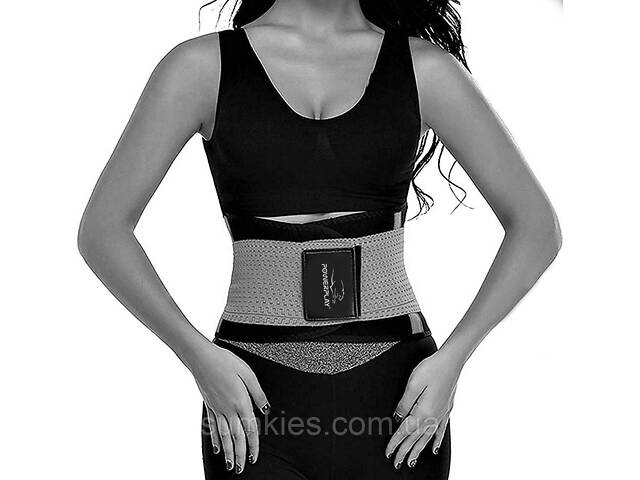 Пояс-корсет для підтримки спини PowerPlay 4305 (110*24 см) Чорно-сірий - Фото 1