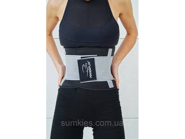 Пояс-корсет для підтримки спини PowerPlay 4305 (110*24 см) Чорно-сірий - Фото 5