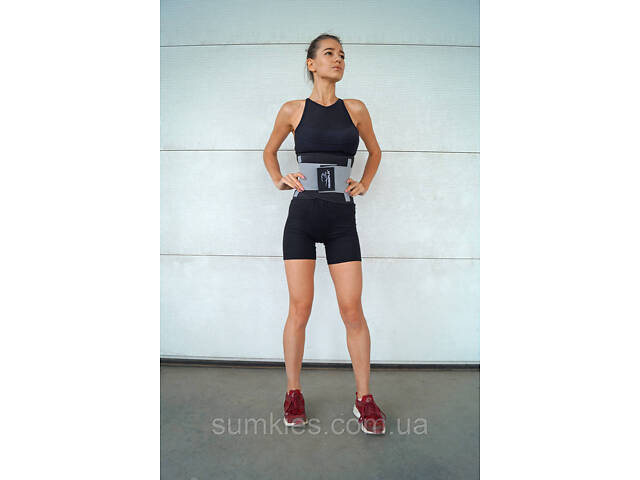 Пояс-корсет для підтримки спини PowerPlay 4305 (110*24 см) Чорно-сірий - Фото 6