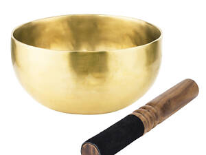 Поющая чаша Тибетская Singing bowl Ручная холодная ковка 14,8/14,8/7,5 см Бронза матовая (26554)