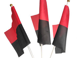 Флажок УПА набор из 3-х штук полиэстер 14*21 см на палочке с присоской.