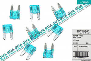 Запобіжник MINI 10mm 15A BLUE (упаковка 100шт) 2010 Audi/АУДІ 100 1982-, Acura/АКУРА ILX Sedan, Acura/АКУРА