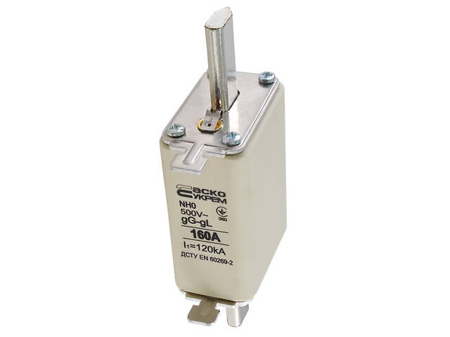 Запобіжник ножовий з плавкою вставкою NH0 160A gG [A0050010026] АСКО - Фото 3