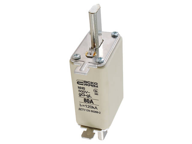 Запобіжник ножовий з плавкою вставкою NH0 80A gG [A0050010023] АСКО - Фото 3