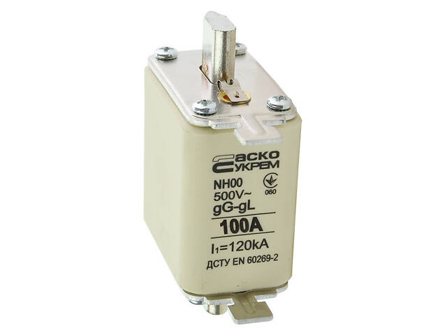 Запобіжник ножовий з плавкою вставкою NH00 100A gG [A0050010015] АСКО - Фото 2