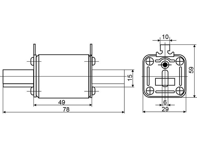 Запобіжник ножовий з плавкою вставкою NH00 50A gG [A0050010012] АСКО - Фото 4