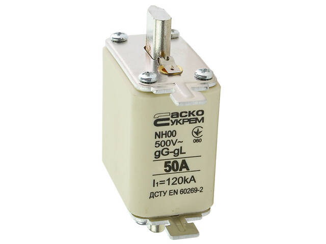 Запобіжник ножовий з плавкою вставкою NH00 50A gG [A0050010012] АСКО - Фото 2