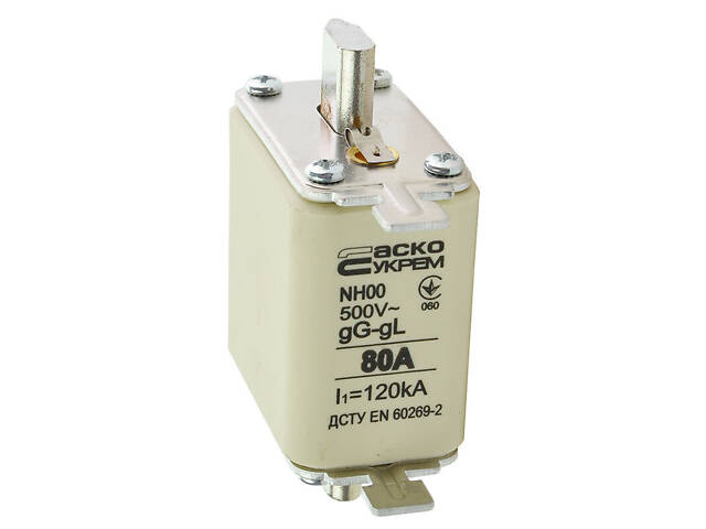 Запобіжник ножовий з плавкою вставкою NH00 80A gG [A0050010014] АСКО - Фото 2