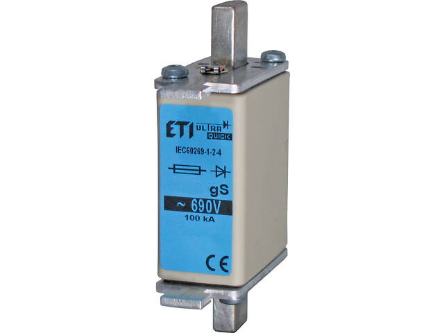 Запобіжник ножовий з плавкою вставкою NH000 125A gS [4721249] M000 ETI - Фото 1