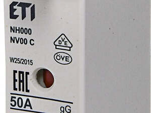 Запобіжник ножовий з плавкою вставкою NH000 50A gG [4181211] KOMBI ETI