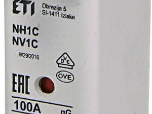 Запобіжник ножовий з плавкою вставкою NH1C 100A gG [4184214] KOMBI ETI