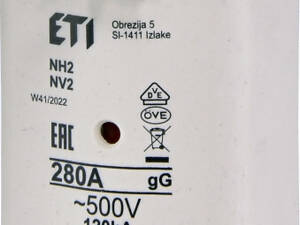 Запобіжник ножовий з плавкою вставкою NH2 280A gG [4185220] KOMBI ETI