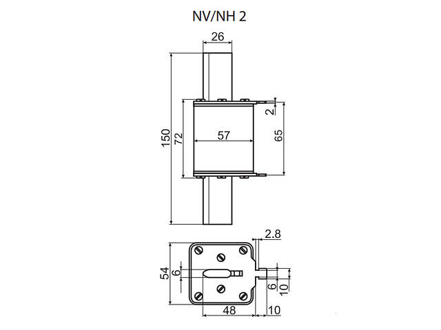 Запобіжник ножовий з плавкою вставкою NH2 355A gG [4185223] KOMBI ETI - Фото 2