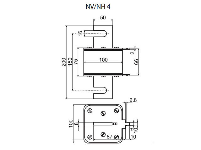 Запобіжник ножовий з плавкою вставкою NH4 1000A gG для тримачів PK 4 [4116104] NV-NH ETI - Фото 2