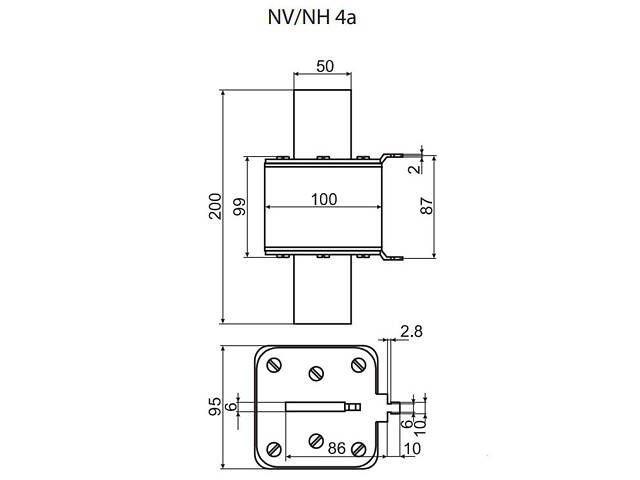 Запобіжник ножовий з плавкою вставкою NH4a 1600A gG для тримачів HVL [4116120] NV-NH ETI - Фото 2