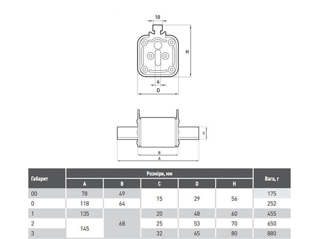 Запобіжник ножовий з плавкою вставкою NT2 160А gG [i0760074] e.fuse.nt2.160 E.NEXT - Фото 2