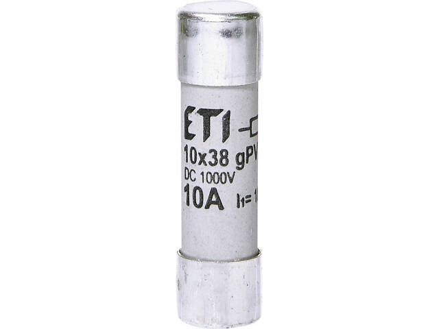 Запобіжник циліндричний плавкий 10A gPV 10x38мм для сонячних панелей (PV систем) [2625105] CH ETI - Фото 1