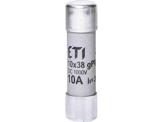 Запобіжник циліндричний плавкий 10A gPV 10x38мм для сонячних панелей (PV систем) [2625075] CH ETI - Фото 1