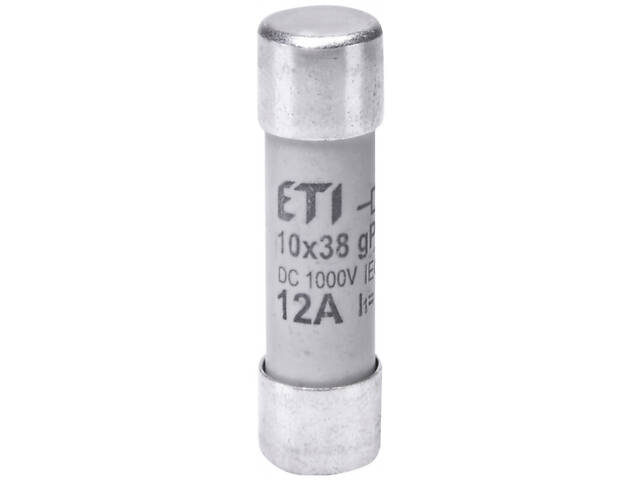 Запобіжник циліндричний плавкий 12A gPV 10x38мм для сонячних панелей (PV систем) [2625106] CH ETI - Фото 1