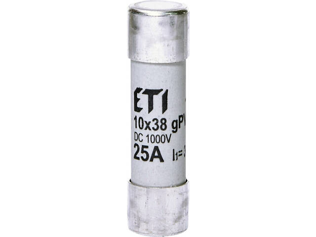 Запобіжник циліндричний плавкий 25A gPV 10x38мм для сонячних панелей (PV систем) [2625139] CH ETI - Фото 1