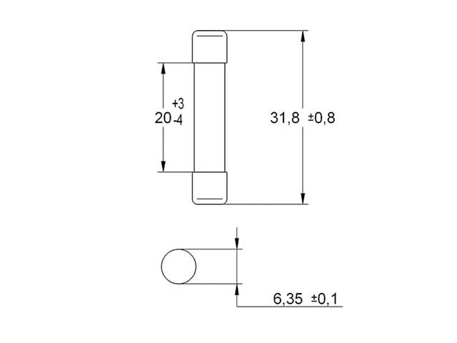Запобіжник циліндричний плавкий 32A HT 6.3x32мм [6710334] CH ETI - Фото 2