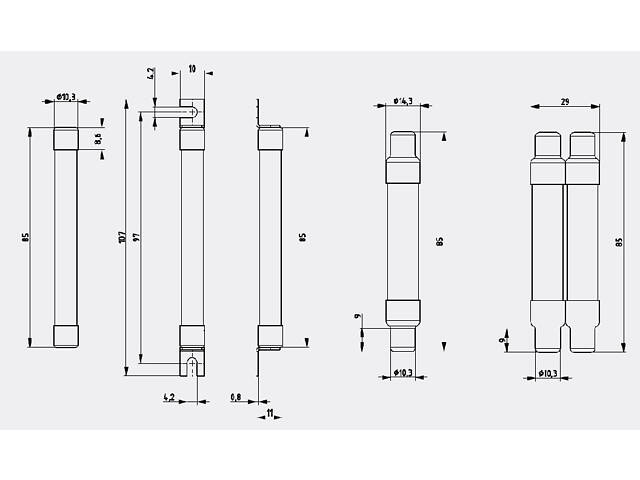 Запобіжник циліндричний плавкий 63A T gPV 10/14x85 1500В 50кА [2626241] CH ETI - Фото 3