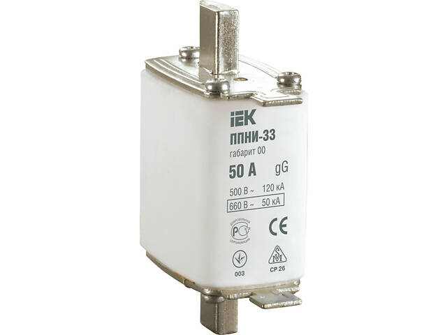 Запобіжник ножовий з плавкою вставкою NH0 125A gG [DPP10-125] ППНИ-33 UEC - Фото 1