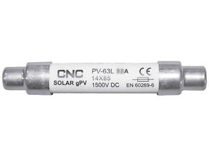 Запобіжник циліндричний плавкий 50А gPV 14x85мм 1500 DC [Б00031373] PV-63L Solar CNC