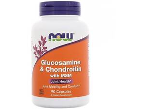 Препарат для суглобів і зв'язок Now Foods Glucosamine &amp; Chondroitin with MSM 90 Caps (000003013)