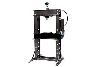 Пресс гидравлический с манометром напольный 30т, ручной/пневмо привод (раб. высота:0-970мм, раб. ширина:520мм,