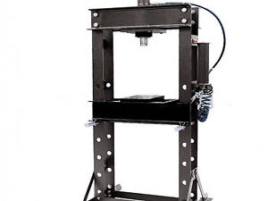 Пресс гидравлический с манометром напольный 30т, ручной/пневмо привод (раб. высота:0-970мм, раб. ширина:520мм,