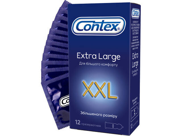 Презервативи Contex Extra Large збільшеного розміру з силіконовою змазкою 12 шт (5060040302231) - Фото 1
