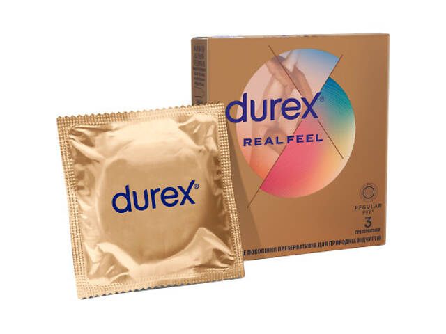 Презервативи Durex Real Feel із синтетичного латексу (безлатексні) 3 шт. (5052197026689) - Фото 1