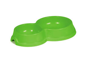 Природа Миска пластиковая Природа №0 двойная, зеленая, 75/125 мл