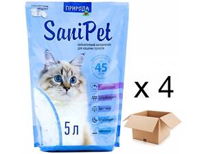Природа Наполнитель силикагелевый Природа Sani Pet 4 пачки по 5л для кошек